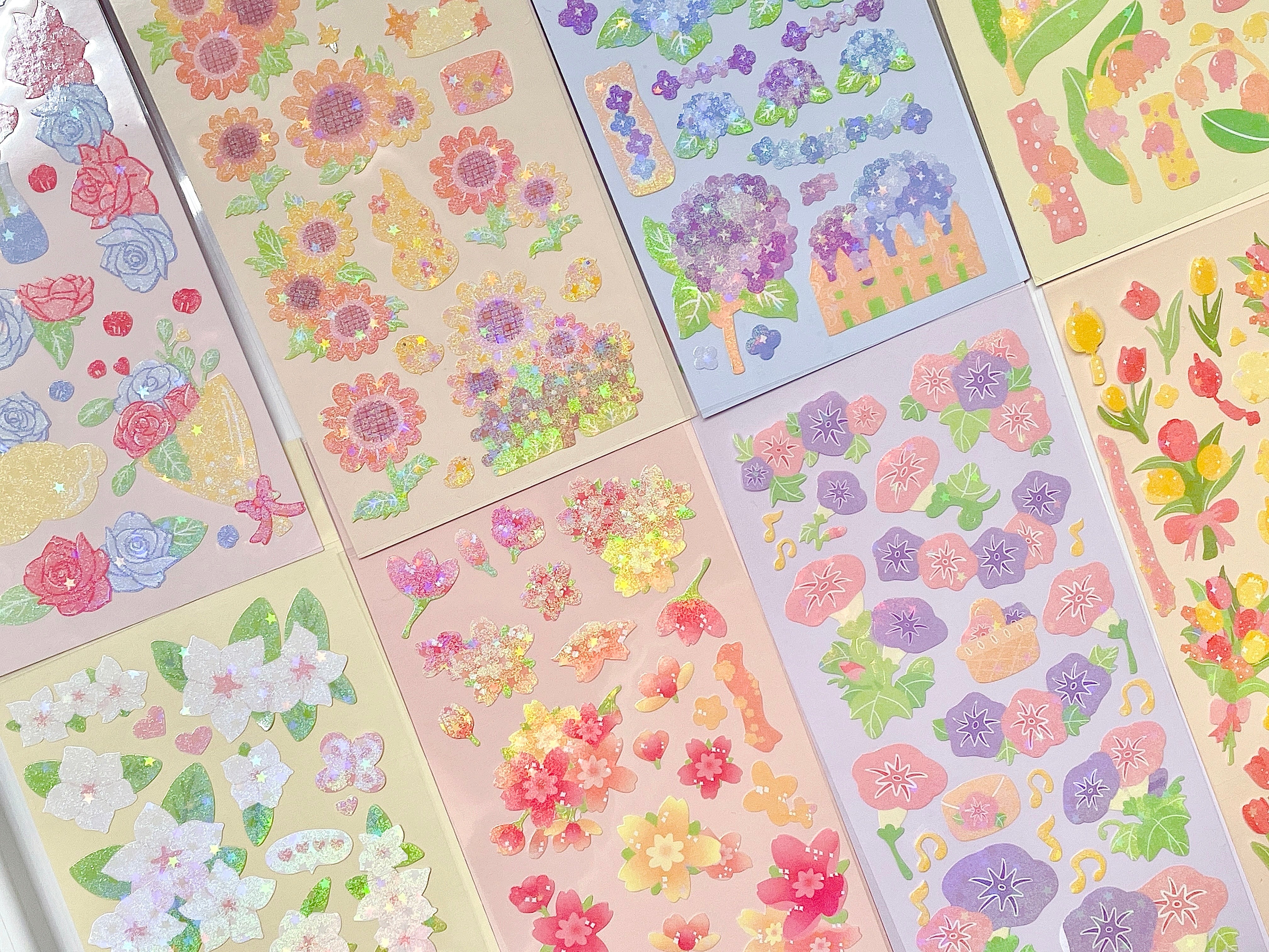 Sparkle Flower Sticker Sheet